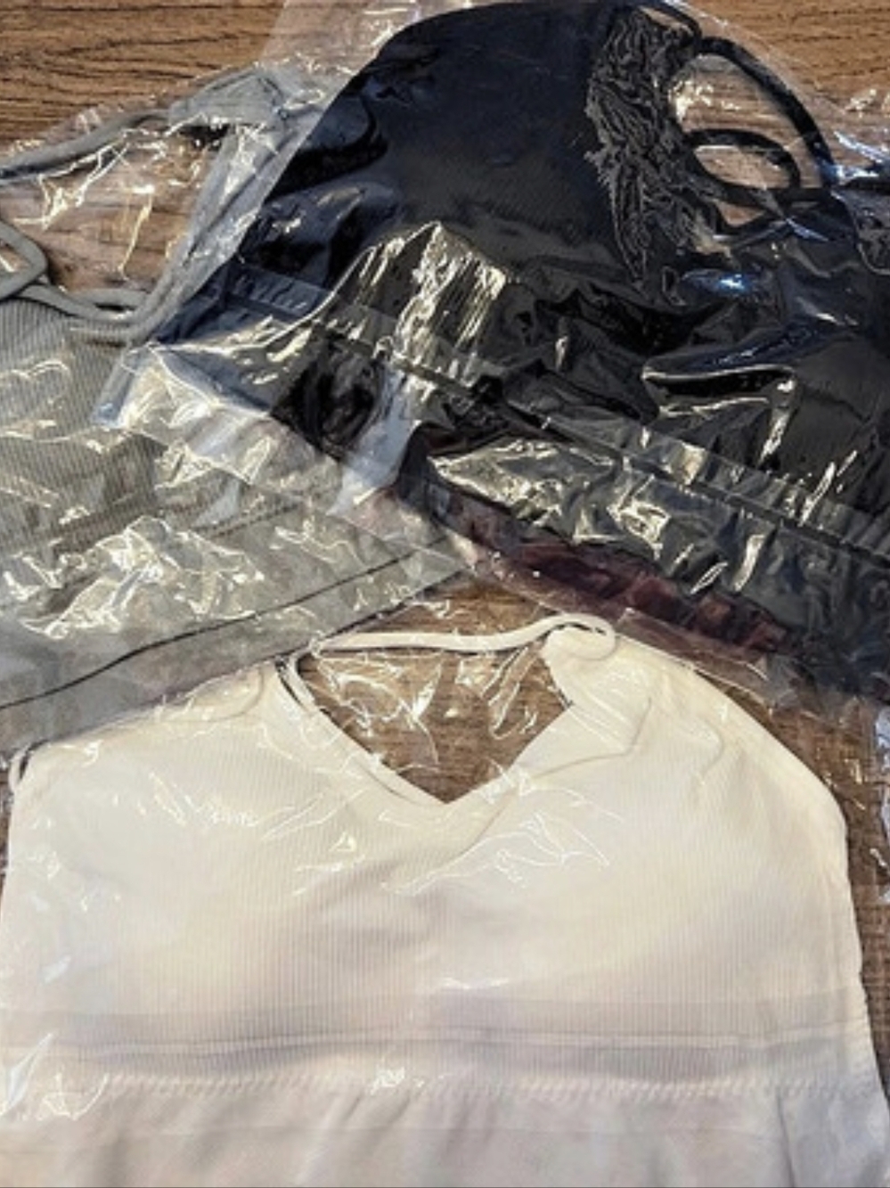 Ribbed Sports Bras White & Black Medium